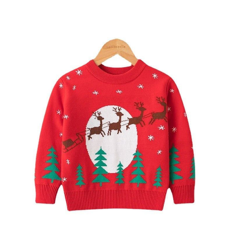 Wholesale Christmas Elk Autumn/Winter Knitted Baby Clothes